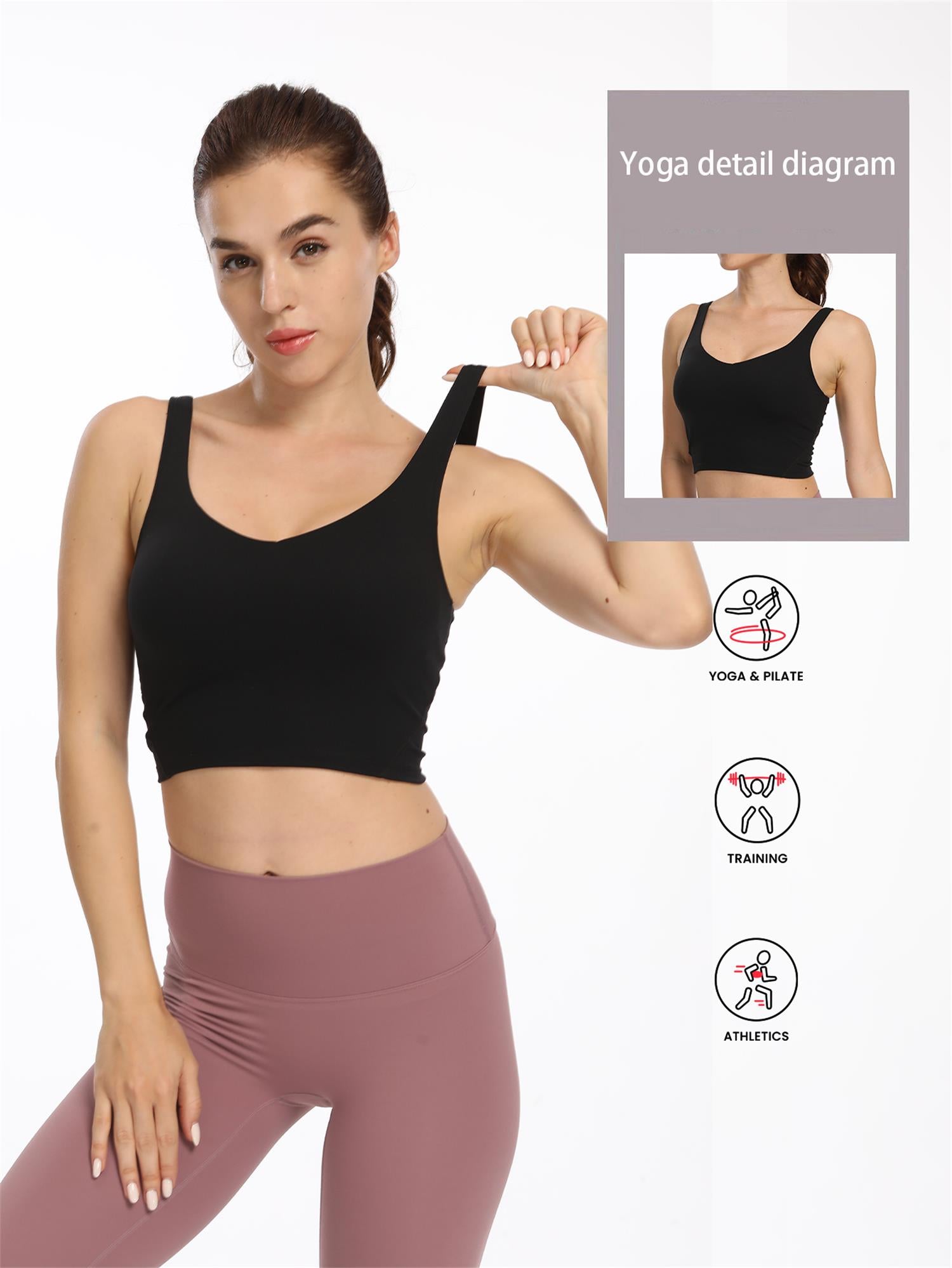 Longline Wirefree Padded Sports Bra